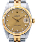 Datejust - Mid Size - Steel with Yellow Gold Fluted Bezel - 31mm   on Jubilee Bracelet with Champagne Diamond Dial