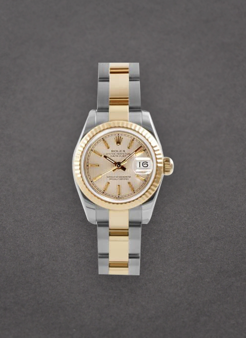 Pre-Owned Rolex Datejust Ladies in Steel with Yellow Gold Fluted Bezel