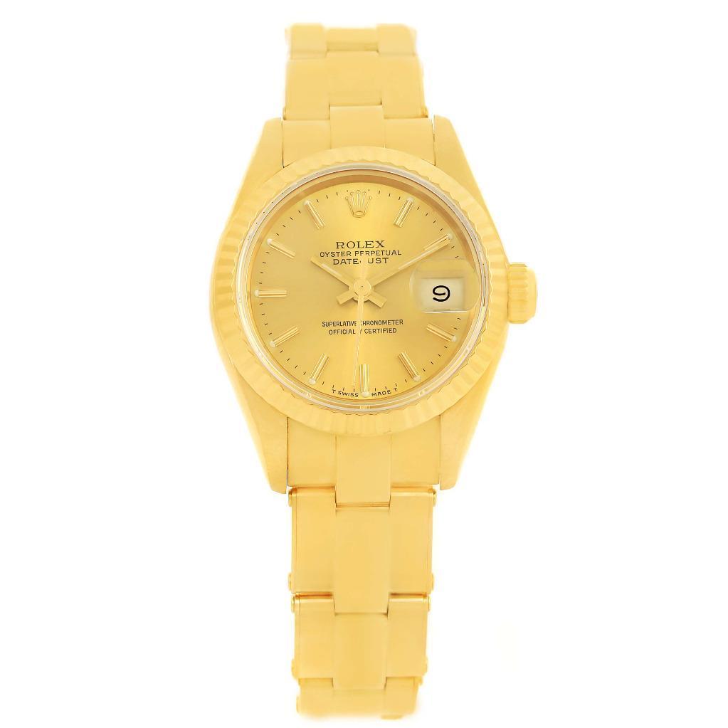 Pre-Owned Rolex Datejust Lady President in Yellow Gold with Fluted Bezel