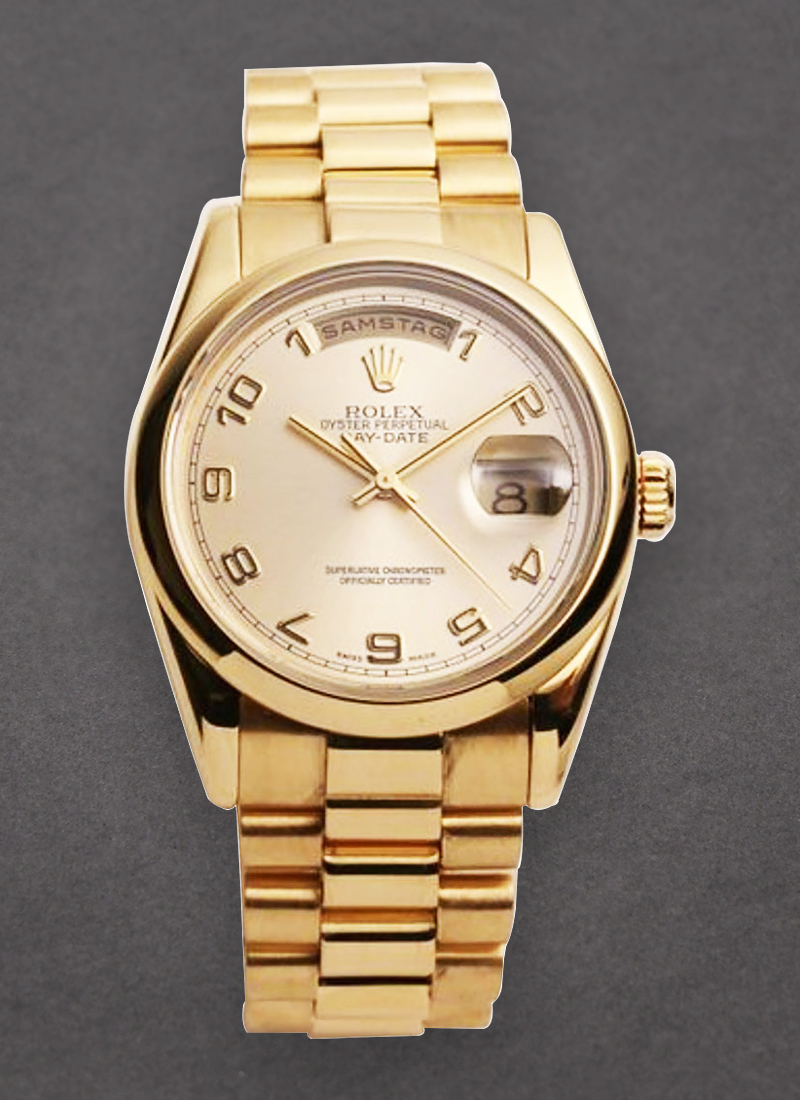 Pre-Owned Rolex Day-Date President in Yellow Gold Domed Bezel