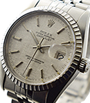 Datejust 36mm with White Gold Fluted Bezel on Jubilee Bracelet with Silver Linen Dial