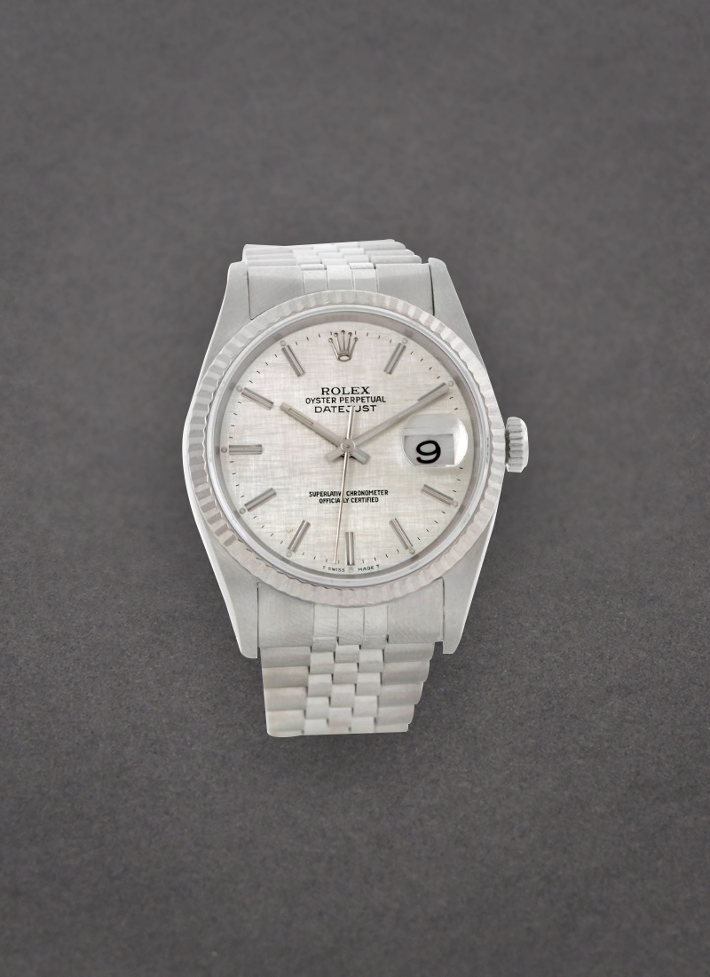 Pre-Owned Rolex Datejust in Steel with White Gold Fluted Bezel