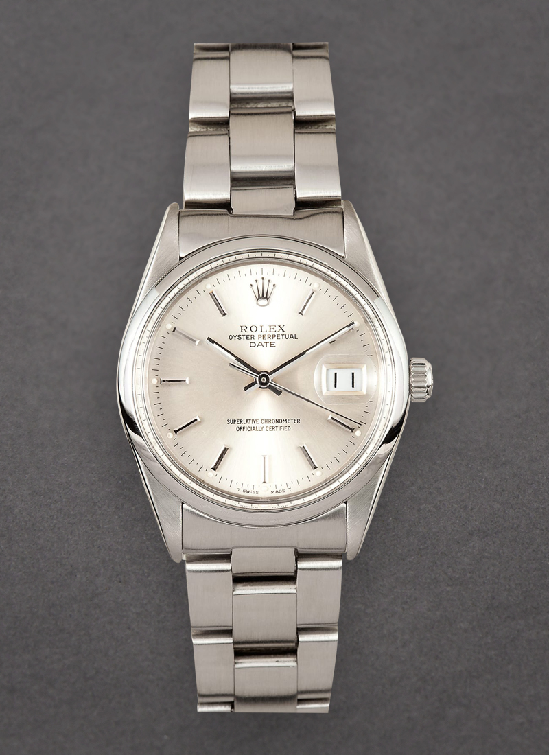 Pre-Owned Rolex Date Ref 1500 in Steel with Smooth Bezel