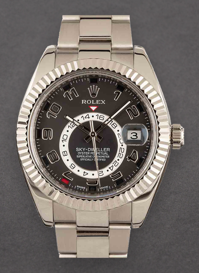 Pre-Owned Rolex Sky Dweller 42mm in White Gold with Fluted Bezel