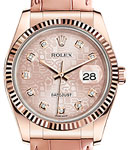 Datejust 36mm - Rose Gold - Fluted Bezel on Strap with Pink Jubilee Diamond Dial