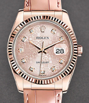 Datejust 36mm - Rose Gold - Fluted Bezel on Strap with Pink Jubilee Diamond Dial