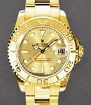 Yacht-Master Mid Size in Yellow Gold on Oyster Bracelet with Champagne Luminous Dial