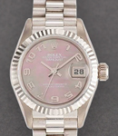 President 26mm with White Gold Fluted Bezel on President Bracelet with Pink MOP Arabic Dial