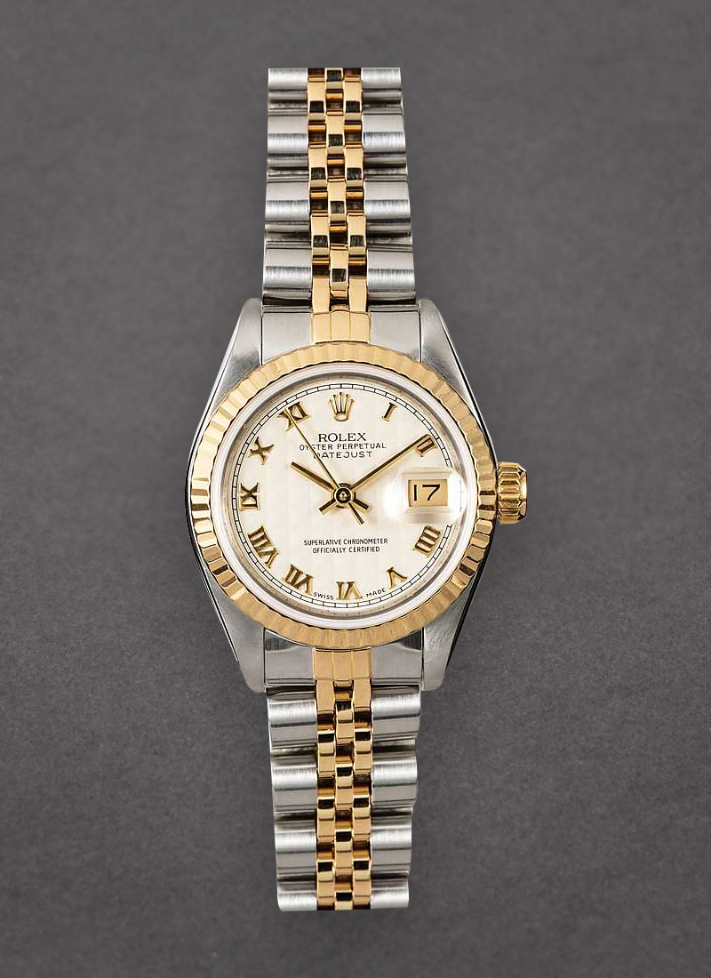 Pre-Owned Rolex Datejust Ladies in 26mm in Steel with Yellow Gold Fluted Bezel