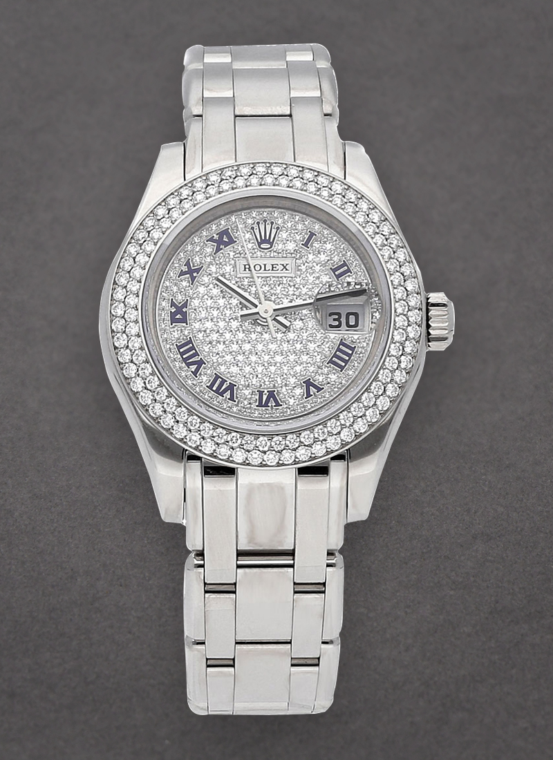 Pre-Owned Rolex Masterpiece Pearlmaster with White Gold 2 Row Diamond Bezel