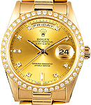 Day-Date 36mm President in Yellow Gold with Diamond Bezel on President Bracelet with Champagne Diamond Dial