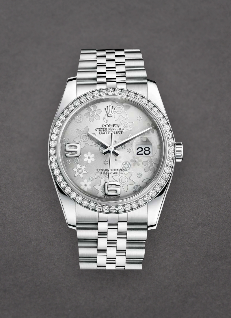 Pre-Owned Rolex Datejust 36mm in Steel with Diamond Bezel