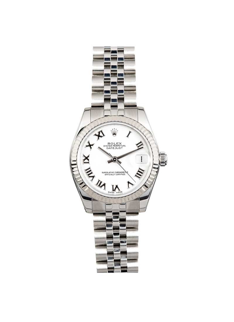 Pre-Owned Rolex Datejust - 31mm in Steel with White Gold Fluted Bezel