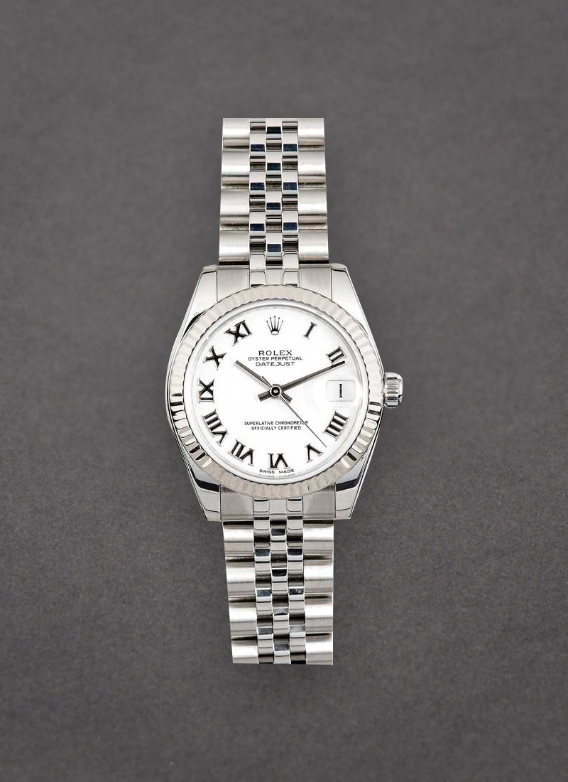 Pre-Owned Rolex Datejust - 31mm in Steel with White Gold Fluted Bezel