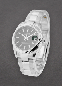Pre-Owned Rolex 178274 Datejust Midsize 31mm in Steel with White Gold Fluted Bezel 178274