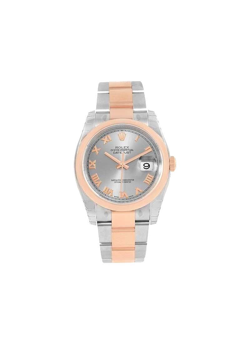 Pre-Owned Rolex 2-Tone Datejust 36mm in Steel with Rose Gold Domed Bezel