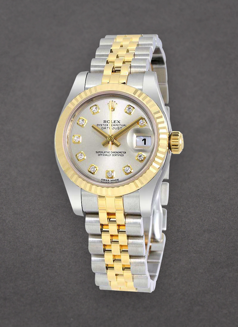 Pre-Owned Rolex Datejust Ladies 26mm in Steel with Yellow Gold Fluted Bezel