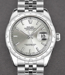 Datejust 31mm in Steel with White Gold Gemset Bezel on Jubilee Bracelet with Silver Index Dial