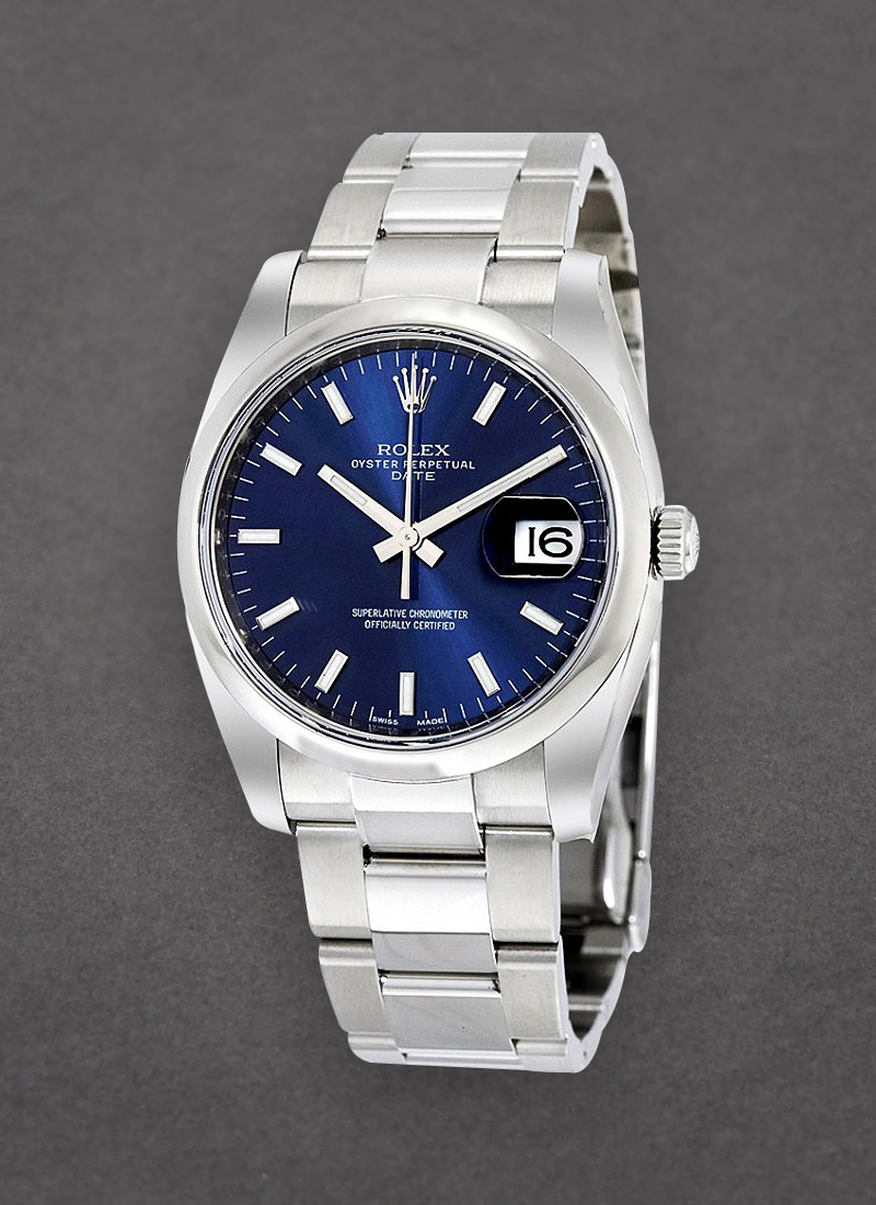 Pre-Owned Rolex Date 34mm in Steel with Domed Bezel