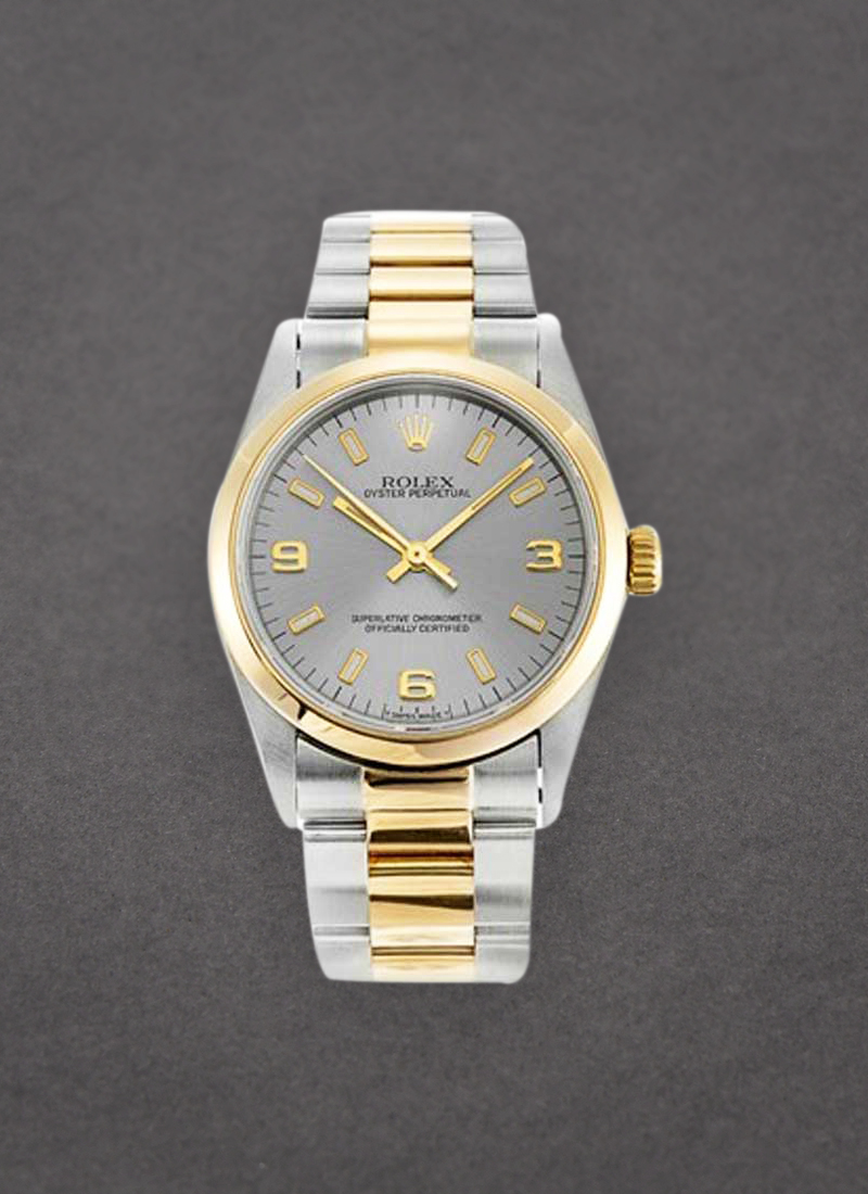 Pre-Owned Rolex Oyster Perpetual 31mm in Steel wtih Yellow Gold Smooth Bezel