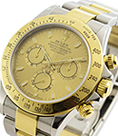 Daytona 40mm in Steel with Yellow Gold Bezel on Oyster Bracelet with Champagne Dial