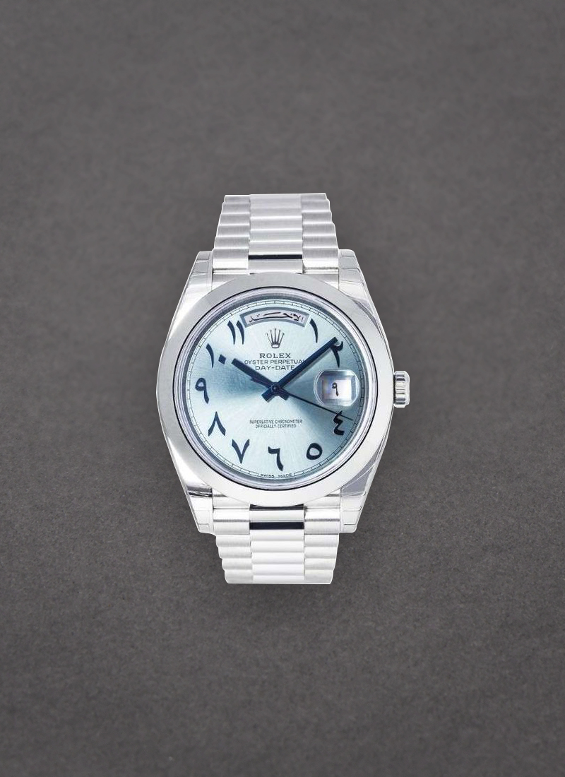 Pre-Owned Rolex Day Date 40mm in Platinum with Smooth Bezel