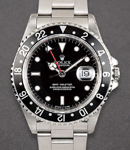 GMT Master in Steel Black Bezel on Oyster Bracelet with Black Dial