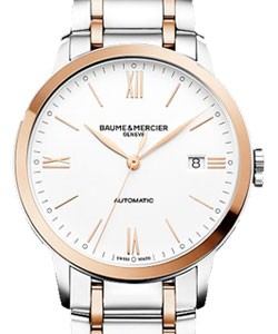 Classima 40mm in Steel with Rose Gold Bezel On Steel and Rose Gold Bracelet with Silver Dial