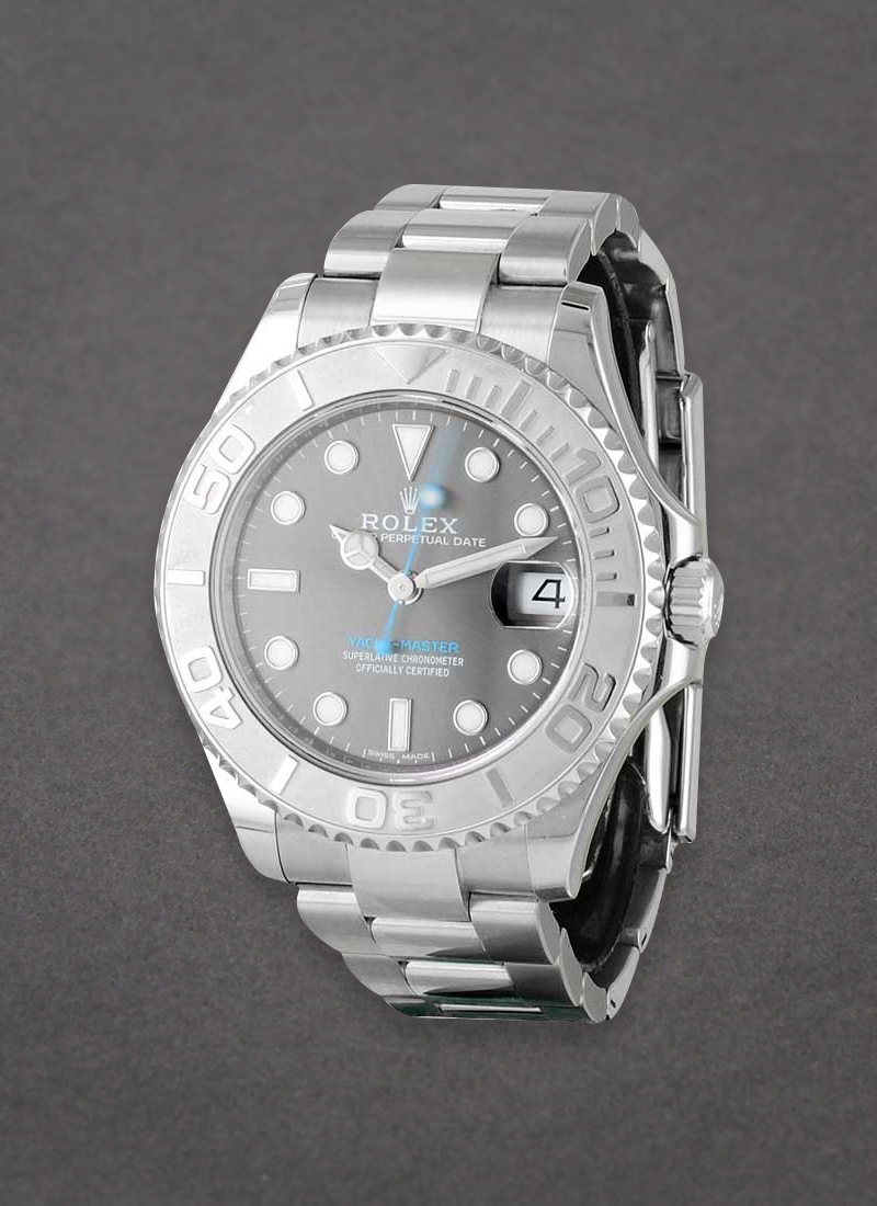 Pre-Owned Rolex Yachtmaster 37mm in Steel with Platinum Bezel