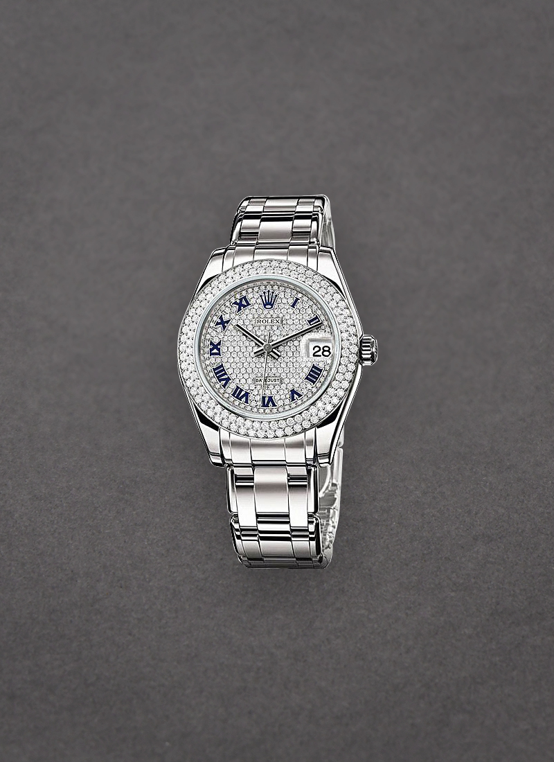 Pre-Owned Rolex Masterpiece Mid Size White Gold with 2 Row Diamond Bezel