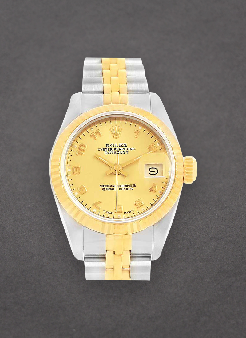 Pre-Owned Rolex Datejust Ladys in Steel with Yellow Gold Fluted Bezel