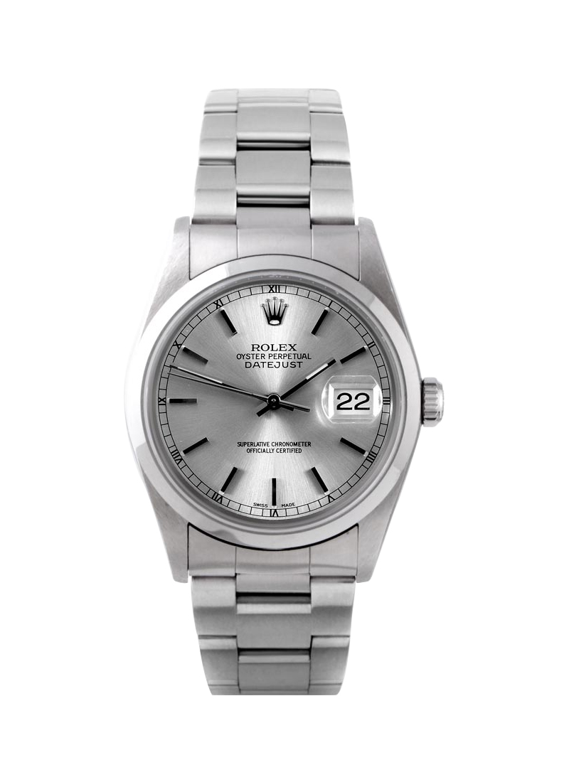 Pre-Owned Rolex Datejust 36mm in Steel with Smooth Bezel