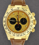 Daytona in Yellow Gold on Brown Strap with Champagne Dial and Black Subdials