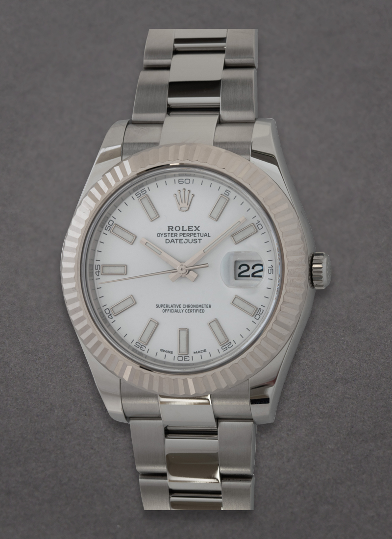 Pre-Owned Rolex Datejust II 41mm in White Gold Fluted Bezel