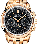 Perpetual Calendar Chronograph in Rose Gold on Rose Gold Bracelet with Black Dial