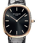 Ellipse Automatic in Rose Gold on Black Crocodile Leather Strap with Black Dial
