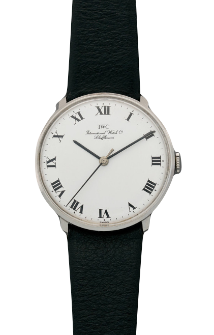 Portofino Automatic in Steel on Black Alligator Not Original Leather Strap with White Roman Dial