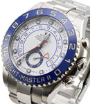 Yacht-Master II in Steel with Blue Hands on Oyster Bracelet with White Dial