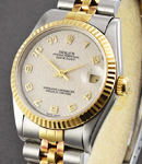 Datejust Mid Size 2-Tone with Fluted Bezel on Jubilee Bracelet with Ivory Jubilee Arabic Dial