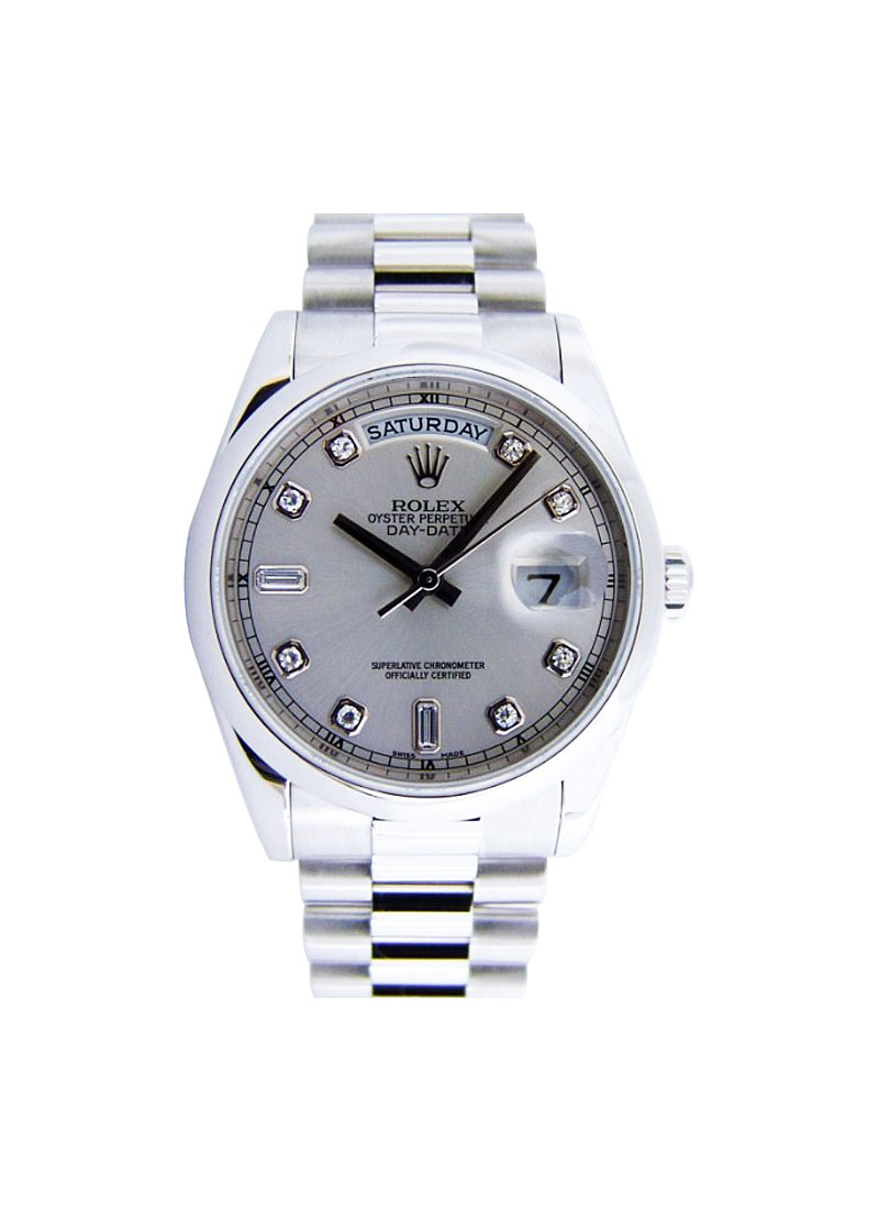Pre-Owned Rolex President 36mm Day Date in Platinum with Smooth Bezel