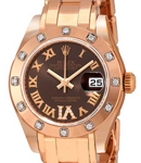 Masterpiece in Rose Gold with 12 Diamond Bezel on Pearlmaster Bracelet with Chocolate Roman Dial