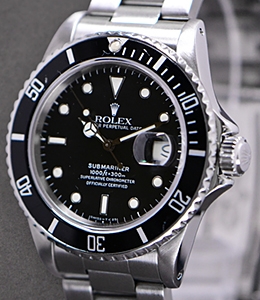 Submariner Reference 16800 Circa 1986 on Oyster Bracelet With Black Dial