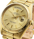Day-Date President 36mm in Yellow Gold with Fluted Bezel on President Bracelet with Champagne Stick Dial - Circa late 1960s