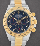 Daytona 40mm in Steel with Yellow Gold Bezel on Oyster Bracelet with Blue Arabic Dial