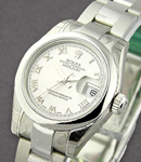 Datejust Ladies 26mm in Steel with Domed Bezel on Steel Oyster Bracelet with Silver Roman Dial