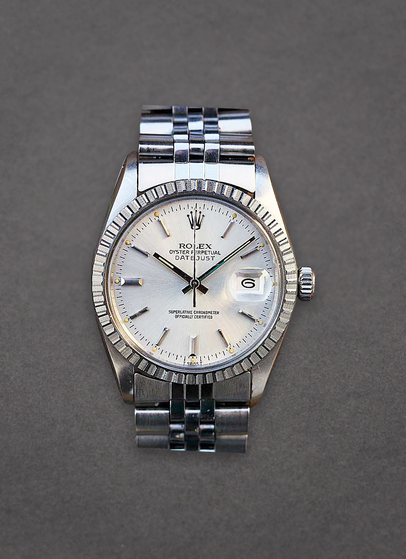 Pre-Owned Rolex Datejust 36mm in Steel with White Gold Engine Bezel