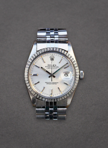 Pre-Owned Rolex 16030 Datejust 36mm in Steel with White Gold Engine Bezel 16030