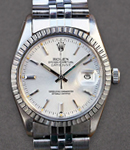 Datejust 36mm in Steel with White Gold Engine Bezel on Jubilee Bracelet with Silver Stick Dial