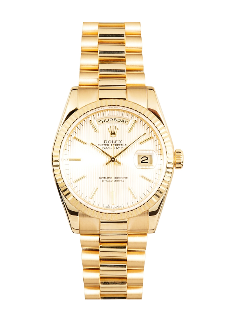 Pre-Owned Rolex Presidential - New Style - 36mm - Yellow Gold - Fluted Bezel 