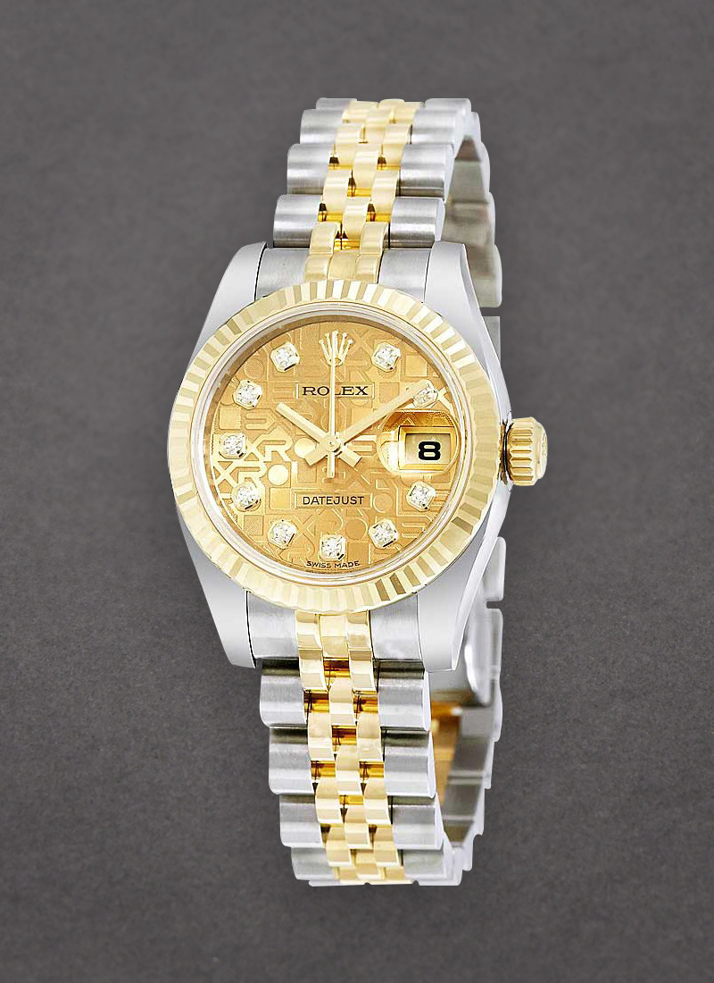 Pre-Owned Rolex Datejust 26mm in Steel with Yellow Gold Fluted Bezel